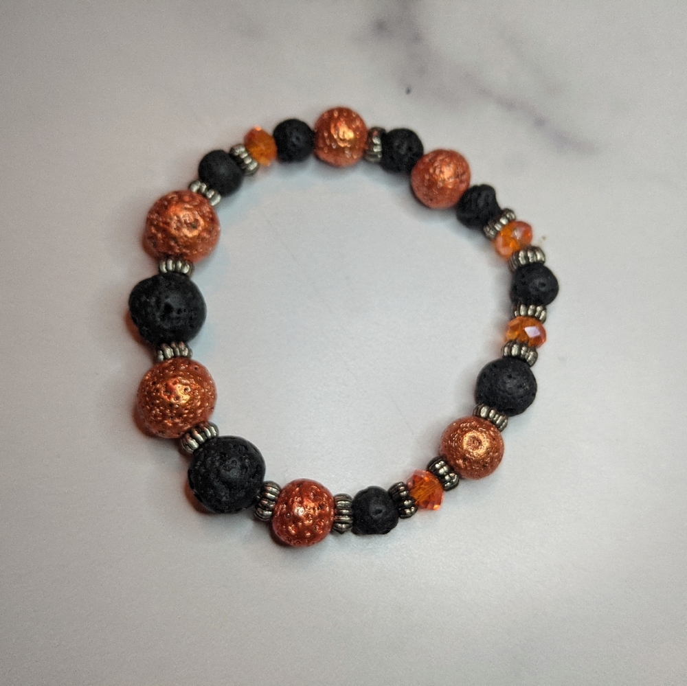 Handcrafted sparkle lava bracelet